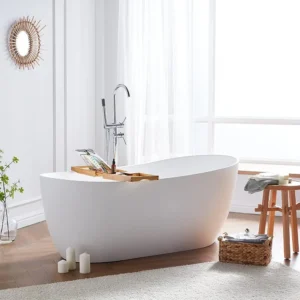Contemporary Solid Surface Freestanding Soaking Bathtub