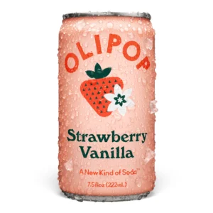 OLIPOP Prebiotic Soda, Strawberry Vanilla